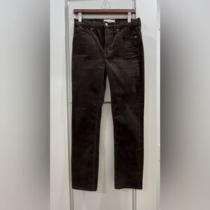 GAP Vintage Slim High Rise Corduroy Pants Sz 26/2R Rich Brown Straight Leg EUC